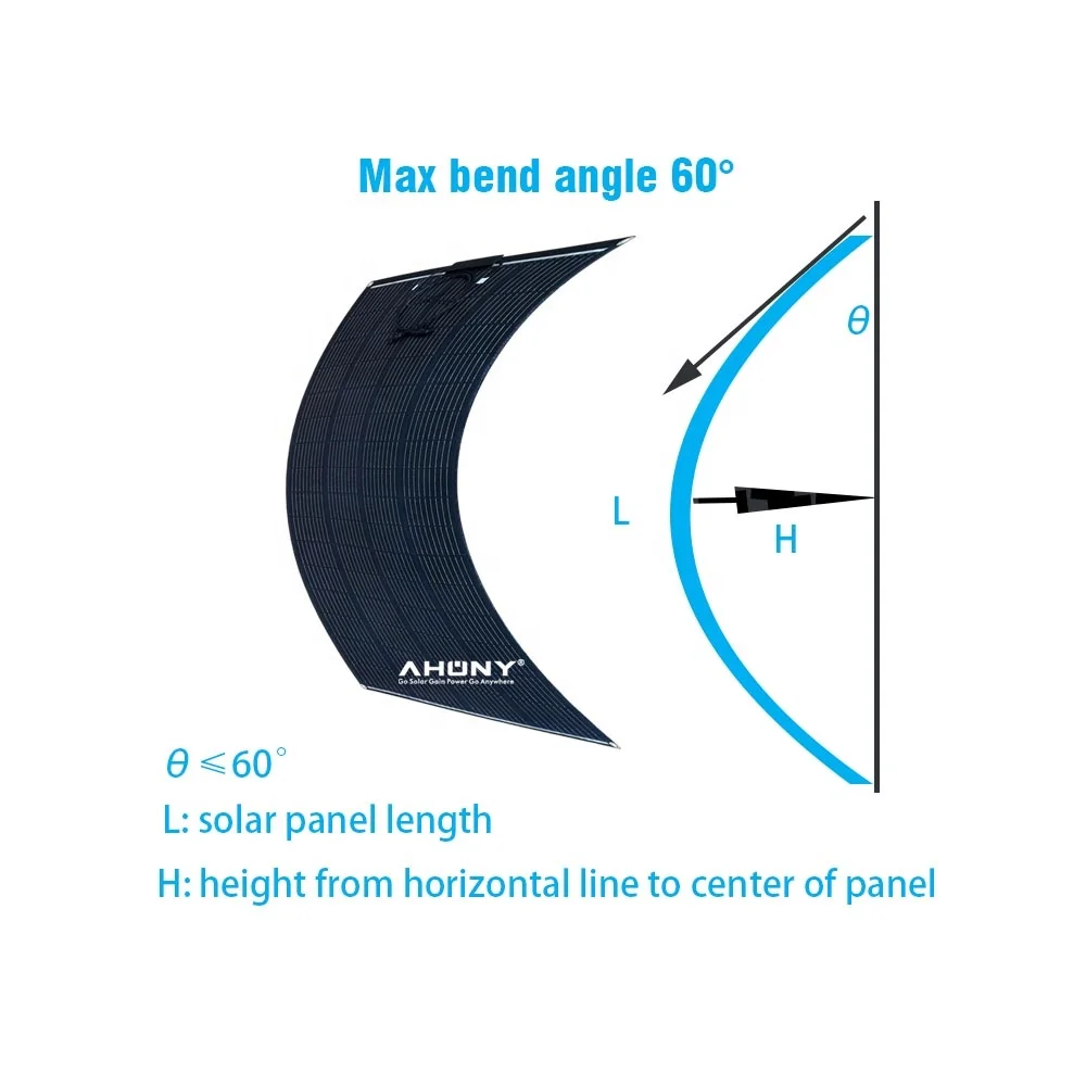 200w 210w HJT 24% Etfe Semi Black Flexible Solar Panel Cell for Boat Rv Transparent Bificial Module Solar off Grid Solar System
