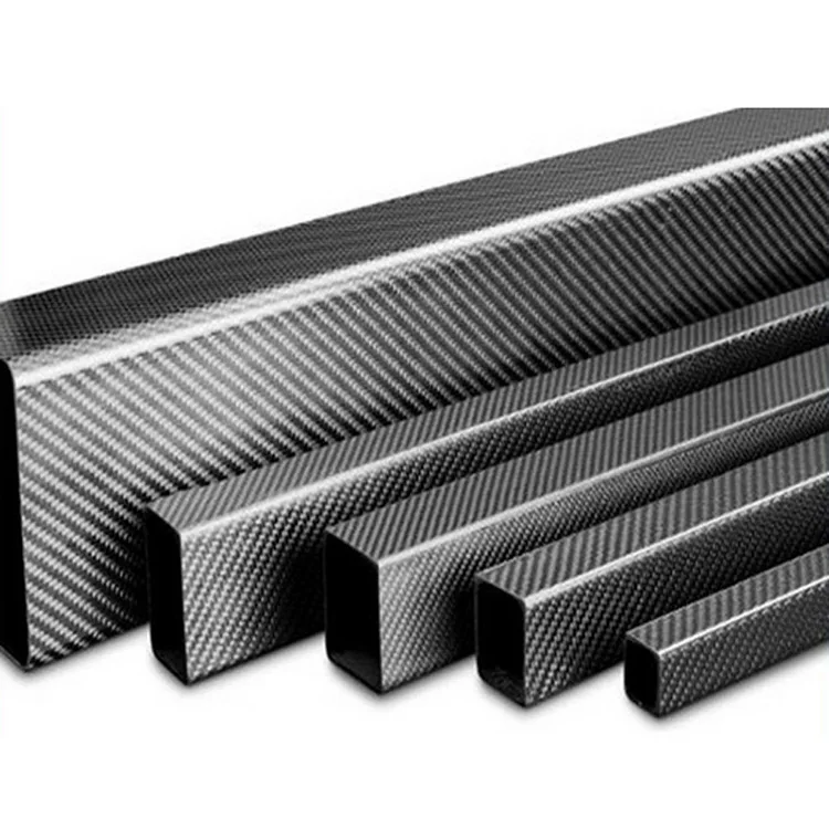 custom 10mm 20mm 36mm 75mm carbon fiber profiled square tube  connector manufacturers 3k carbon fiber rectangular tube