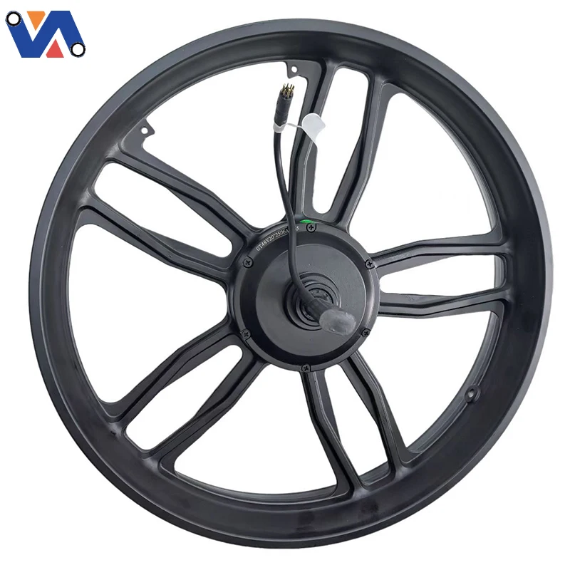 موتور چرخ برقی جدید تصویری برای دوچرخه‌ی برقی OUXI مدل V8، توان ۲۵۰ وات، قطر ۲۰ اینچ، خط موتور در سمت راست — موتور هاب عقب با پلاگین مشکی — لوازم جانبی دوچرخه‌ی برقی OXV8-27C