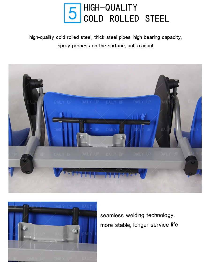 High Quality Public Row Waiting Chair Set With Armrest Metal Frame Four Seat Airport Bench With Word Pad For Hospital School