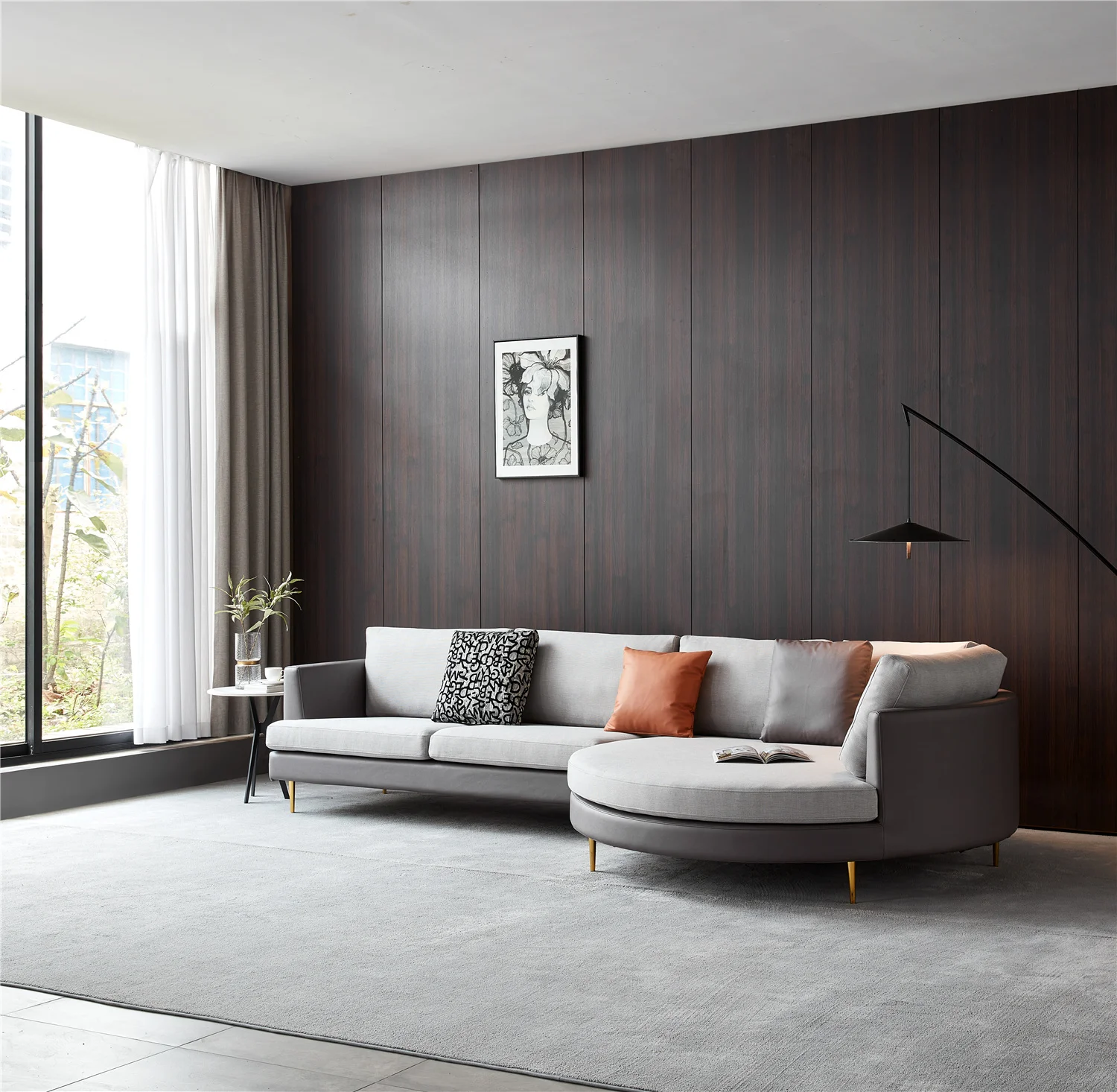 Round Divan Contemporary Modular Round Divan Sofa Set for Living Room