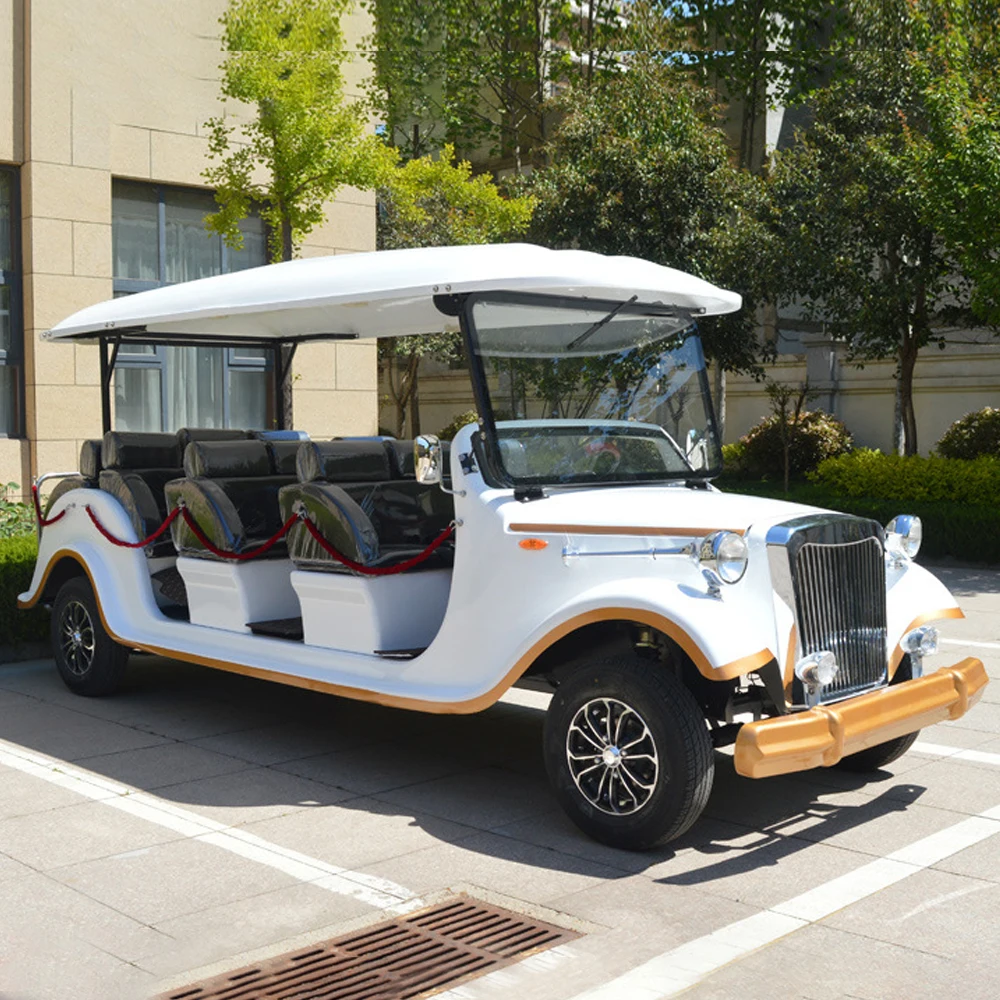 Electric Four-wheel Drive Sightseeing Car 5 8 11 14 Seater Classic Vintage Car Electric Shuttle Bus