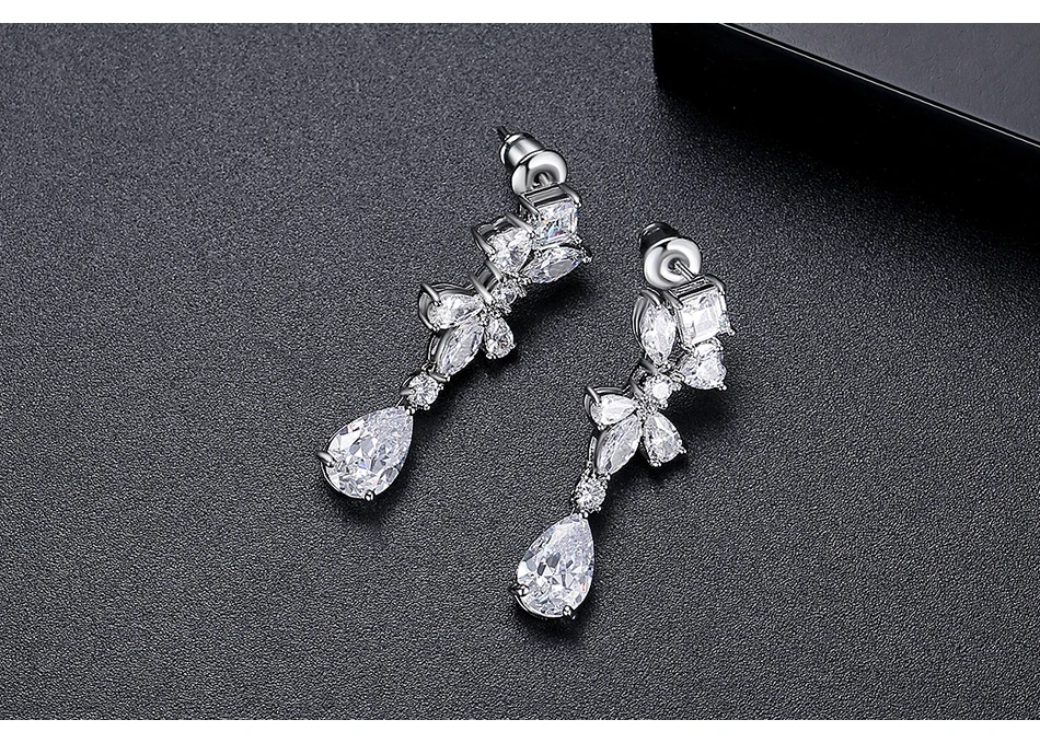 Luoteemi Luxury Cubic Zirconia Bridal Woman Fashion Earing Flower ...