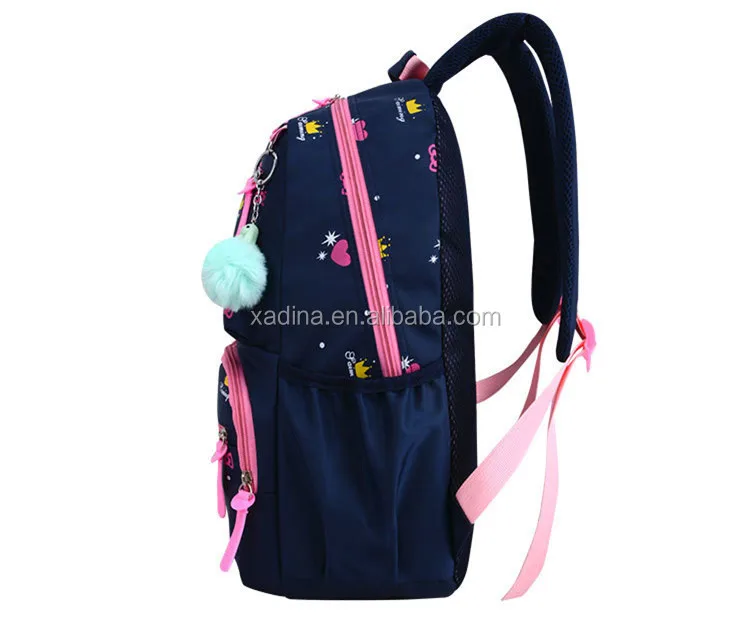 Hotselling Lovely Kitty Printed Canvas Backpack Four-piece Sets Multi-functional School Bags for Girls