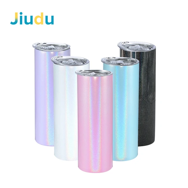 US Warehouse 20 oz Cups Double Wall Stainless Steel Skinny Straight Blanks Sublimation Tumblers Sublimation Holographic