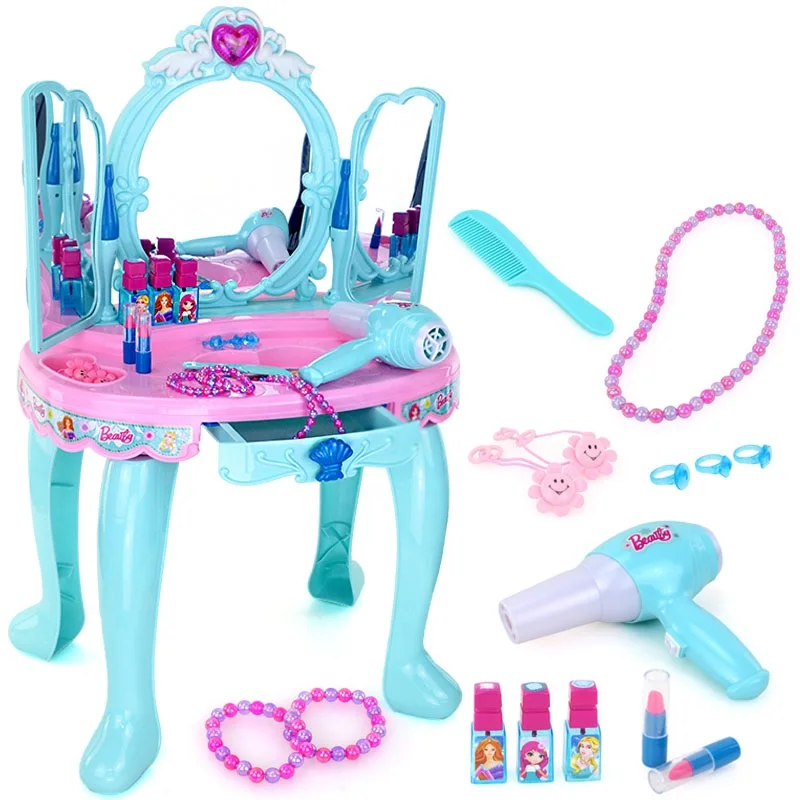 Meninas brinquedo princesa maquiagem vaidade vestir-se mesa brinquedo para  3 4 5 6 anos de idade meninas - AliExpress