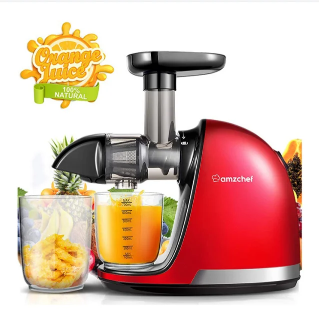 AMZCHEF ジューサーマシン スロージューサー Amazon.co.jp: AMZCHEF スロージューサー 130mm広い投入口(1.8L