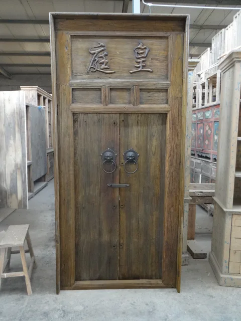 Деревенская Китайская античная мебель из переработанного дерева, натуральная садовая дверь