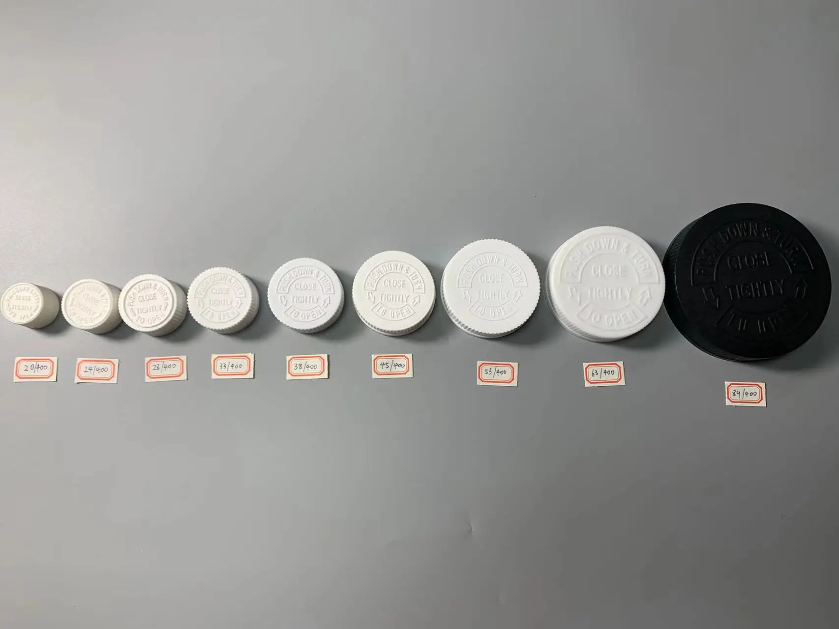 Child Proof Black Plastic CRC Screw Cap Child Resistance Cap for Bottle 20mm 24mm 28mm 33mm 38mm 45mm 53mm 63mm 89mm