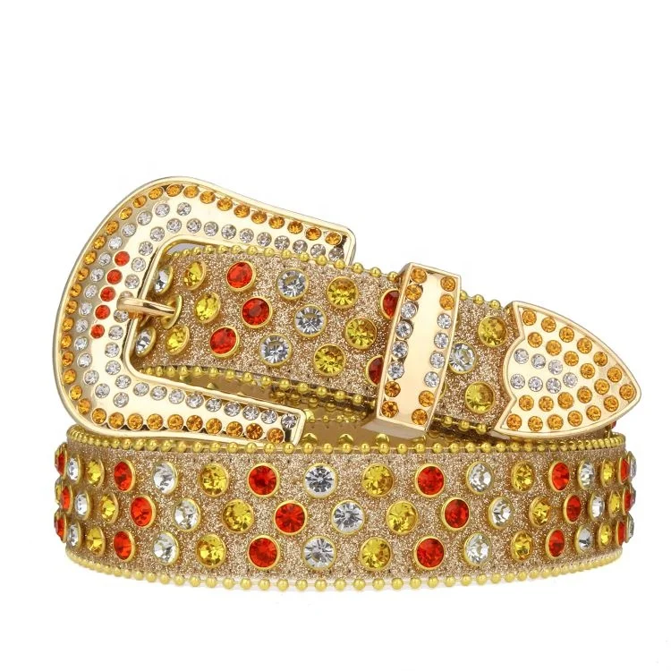 Ремень MACWAVE с золотыми стразами для мужчин и женщин шикарный кожаный пояс пряжкой со джинсов