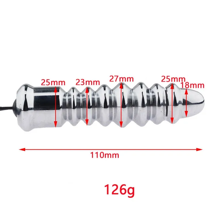Bi-Polar Electro Shock Small to Huge Anal Beads Metal Prostate Electrical Stimulator G-Spot Toy Anal Butt Plug Sex Toy