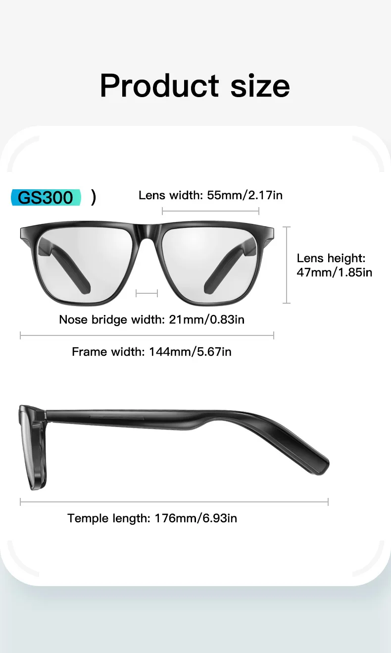 If you are searching for a supplier of a product with perfect quality control and highly competitive prices, which gives you an advantage in expanding your local market, then contact us now!  Competitive suppliers of  GS300 AI Smart Audio Glasses Translate 163 Languages Blue Tooth Wireless Audio Glasses