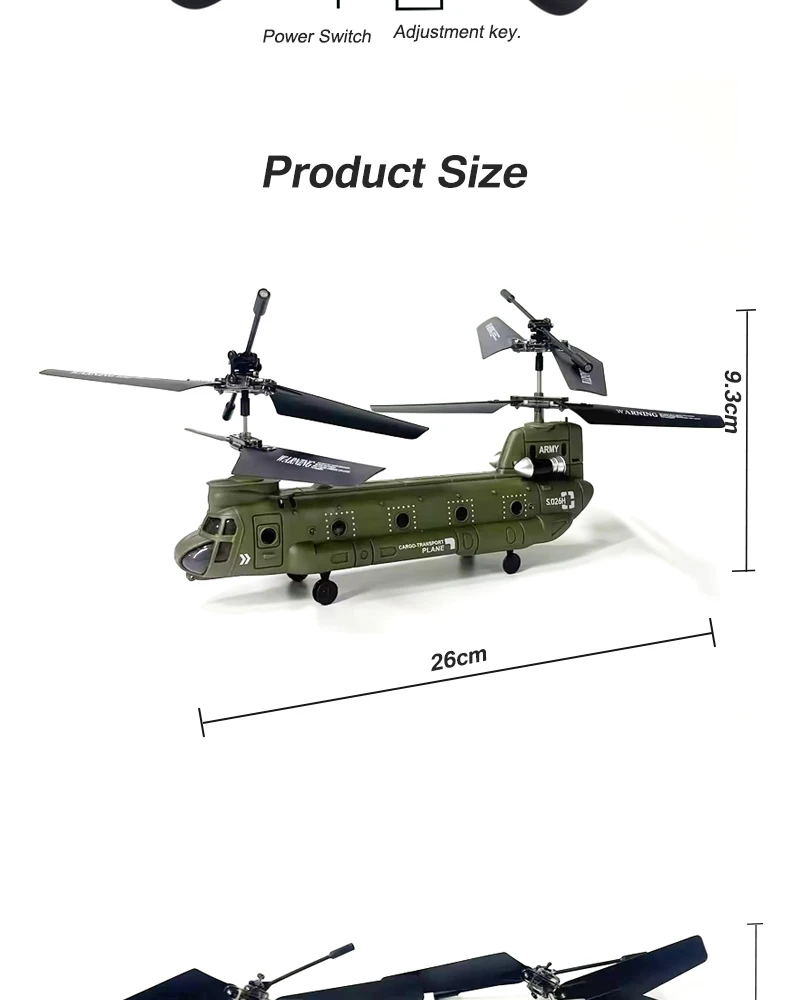 Latest S026H Transport Military Fighter RC Toy Helicopter Double Propeller Fixed Height Transport Aircraft RC Helicopter Gifts