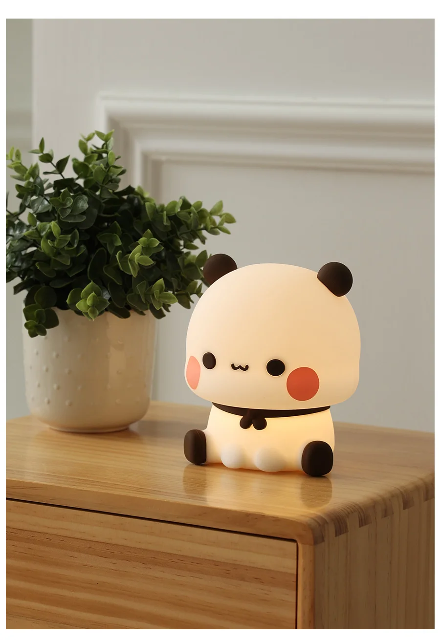 Kawaii Yier Bubu Panda Led Night Light Lamp Cute Animal Lights Cartoon ...