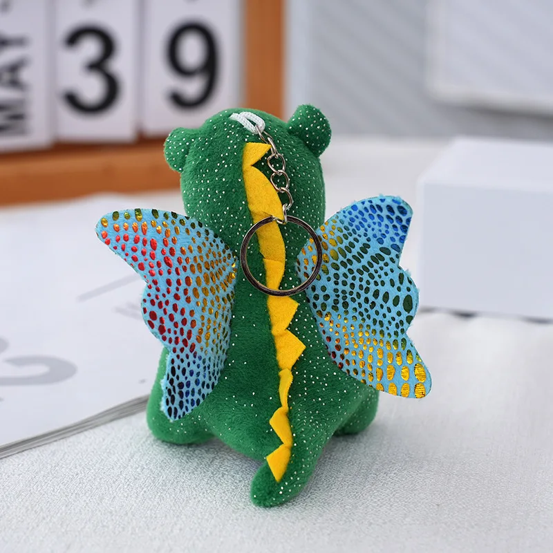 Flying Wings Sequin Mini Dinosaur Plushie Keychain Kawaii Big Eyes