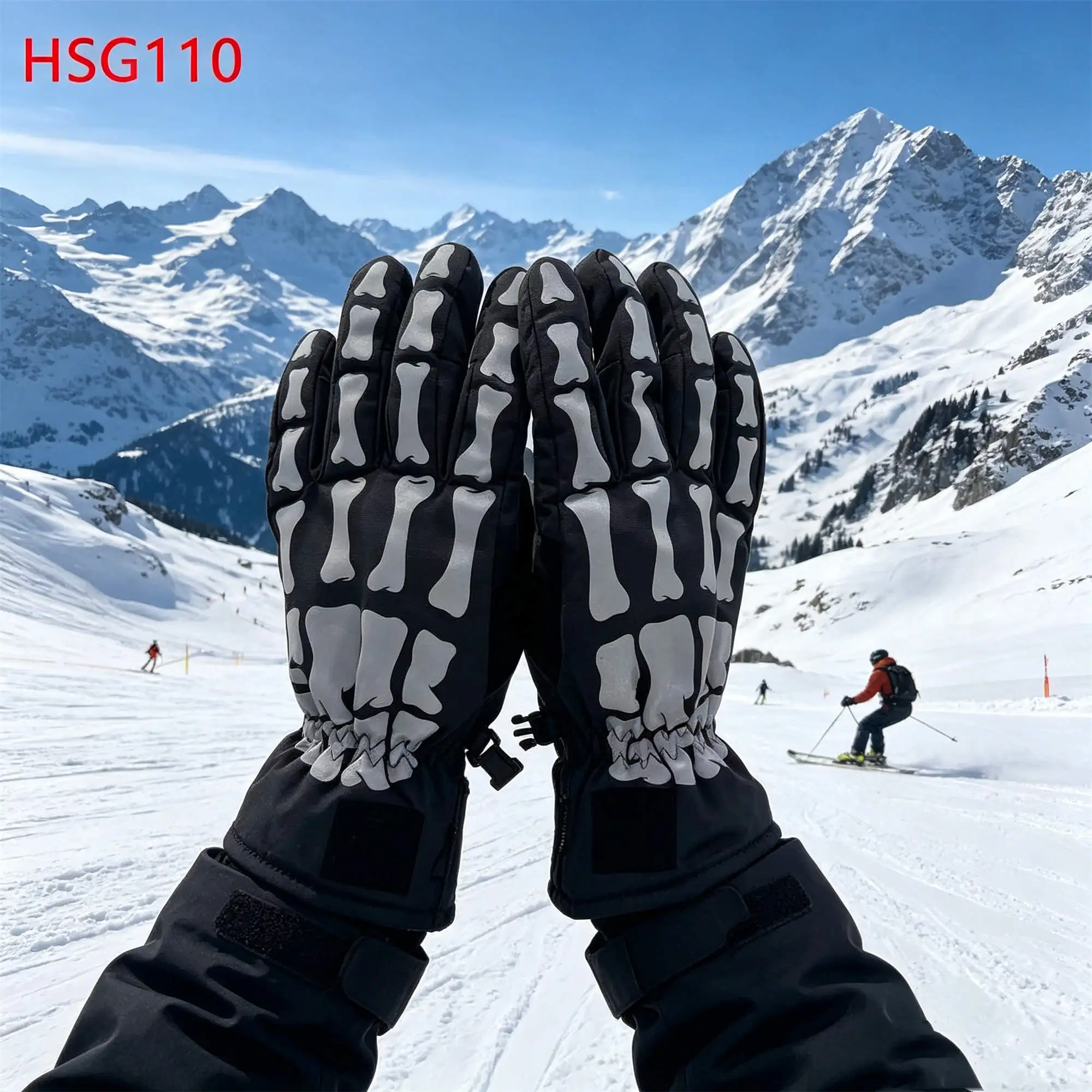 ZYF,winter Occasions Wind Block Soft Shell Design Black Snow Gloves Prevent From Being Left Behind Winter Gloves for Sale HSG110