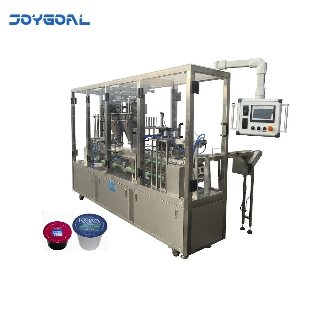 JOYGOAL high speed full automatic powder caffe coffeeK cup capsule filling and sealing machine