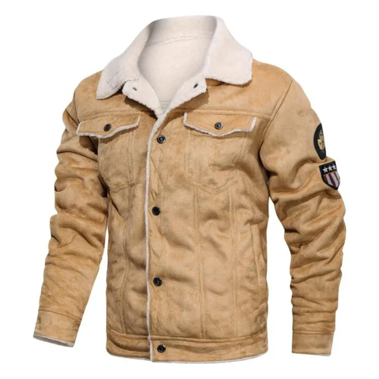 Autumn Thick Warm Fleece Jacket Coat Men Winter Outwear Casual Bomber Motor Biker Leather Jackets _voghion.com