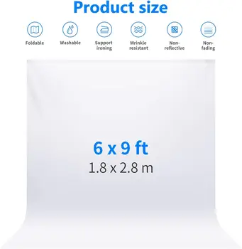 Neewer 6x9 Feet/1.8x2.8 Meters Photo Studio 100 Percent Pure Polyester Collapsible Backdrop Background for Photography, Video