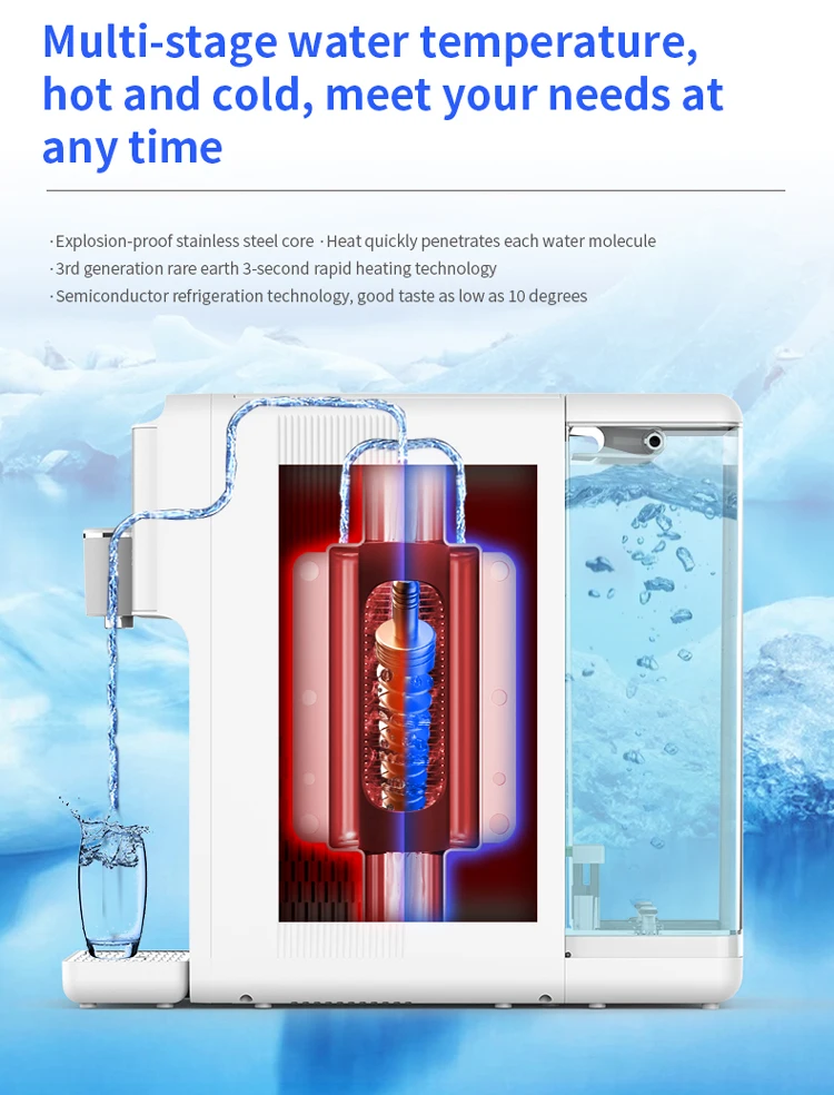 2024 Electric Smart Hydrogen Rich RO Desktop Water Dispenser For Home