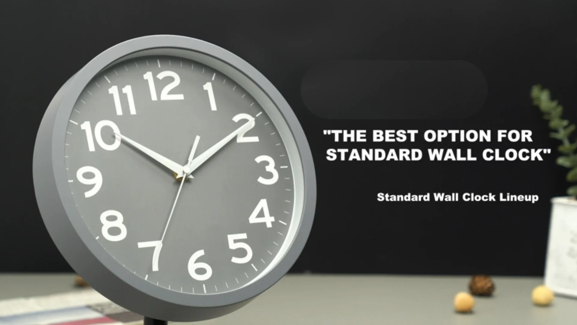 10 Inch Grey Wall Clock Battery Powered Silent Small Analog Modern