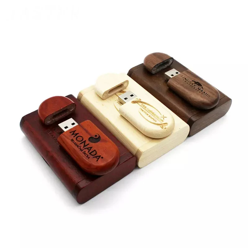 32GB USB3.0 Wood Flash Drive Box, FEWINA Oval Wooden USB