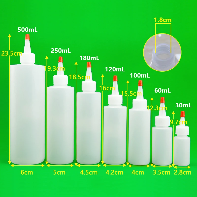 Plastic Essential Oiler Extrusion Bottle with Squeeze Needle Cap Glue Dropper for Painting