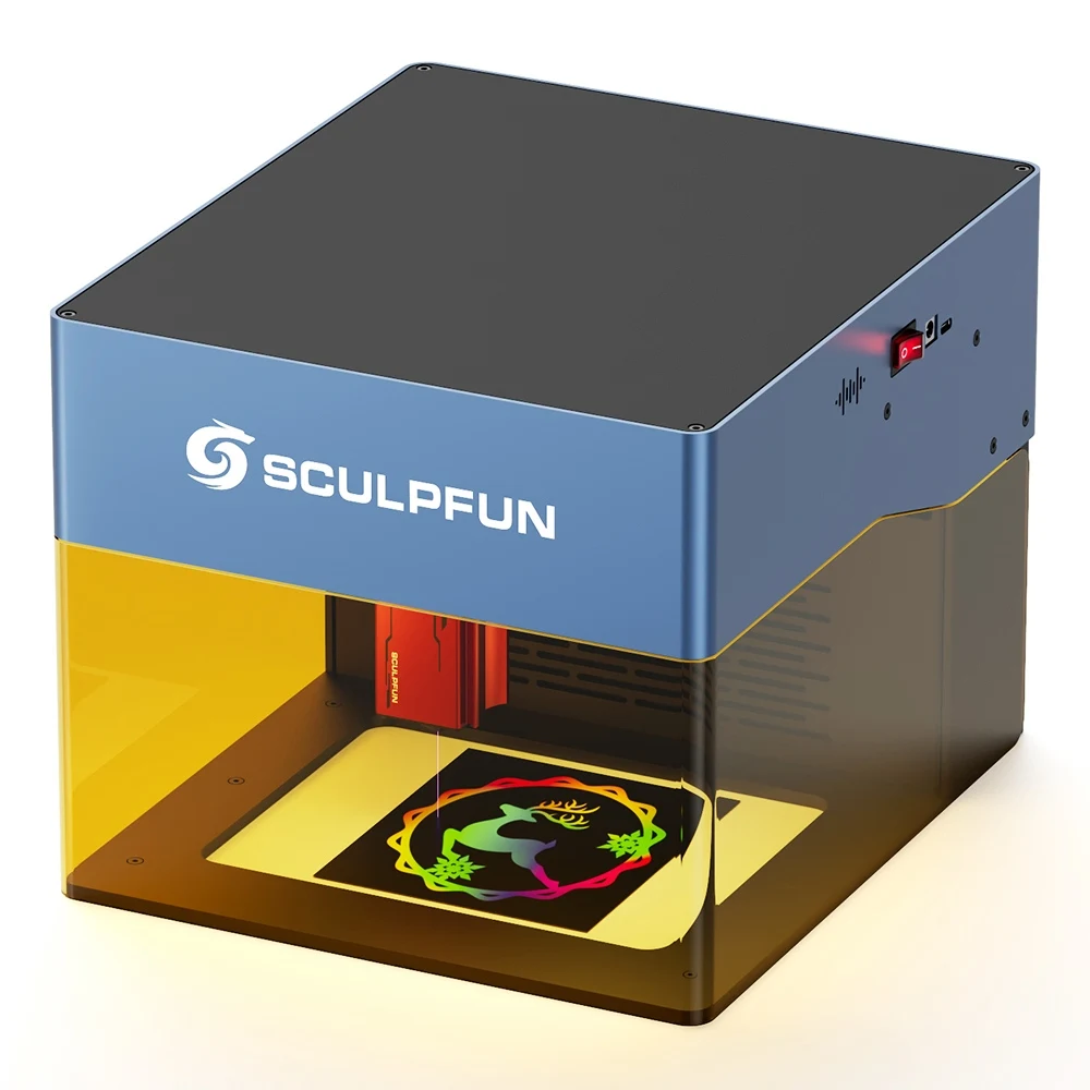 SCULPFUN ICube Pro Mini Metal Laser Engraver Cutter 5W Wood