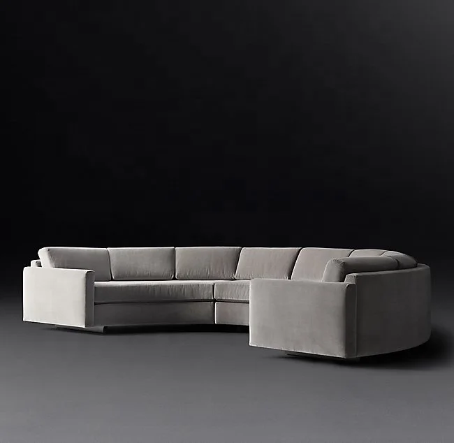 Modern Half Moon Circle Curved Sofa Furniture Living Room Sofa Design Luxury Velvet Sofas