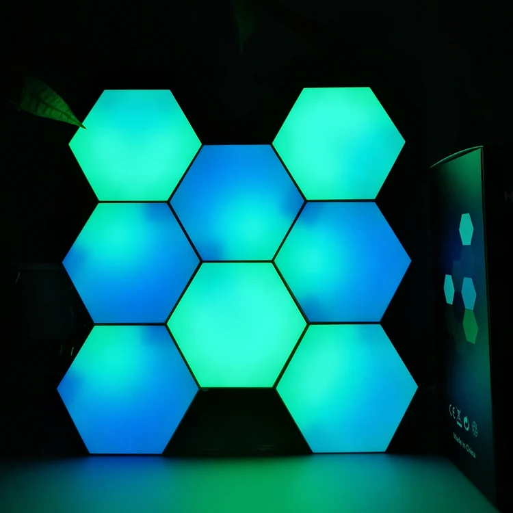 Mobile APP Controlled  Colorful  Hexagon Light  Cloud Light Modular DIY Hexagonal Light