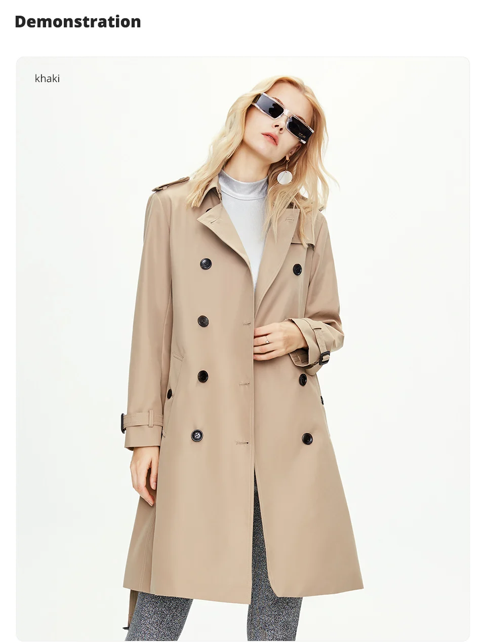 Wholesale custom 2021 casual double-breasted trench coat for with epaulets