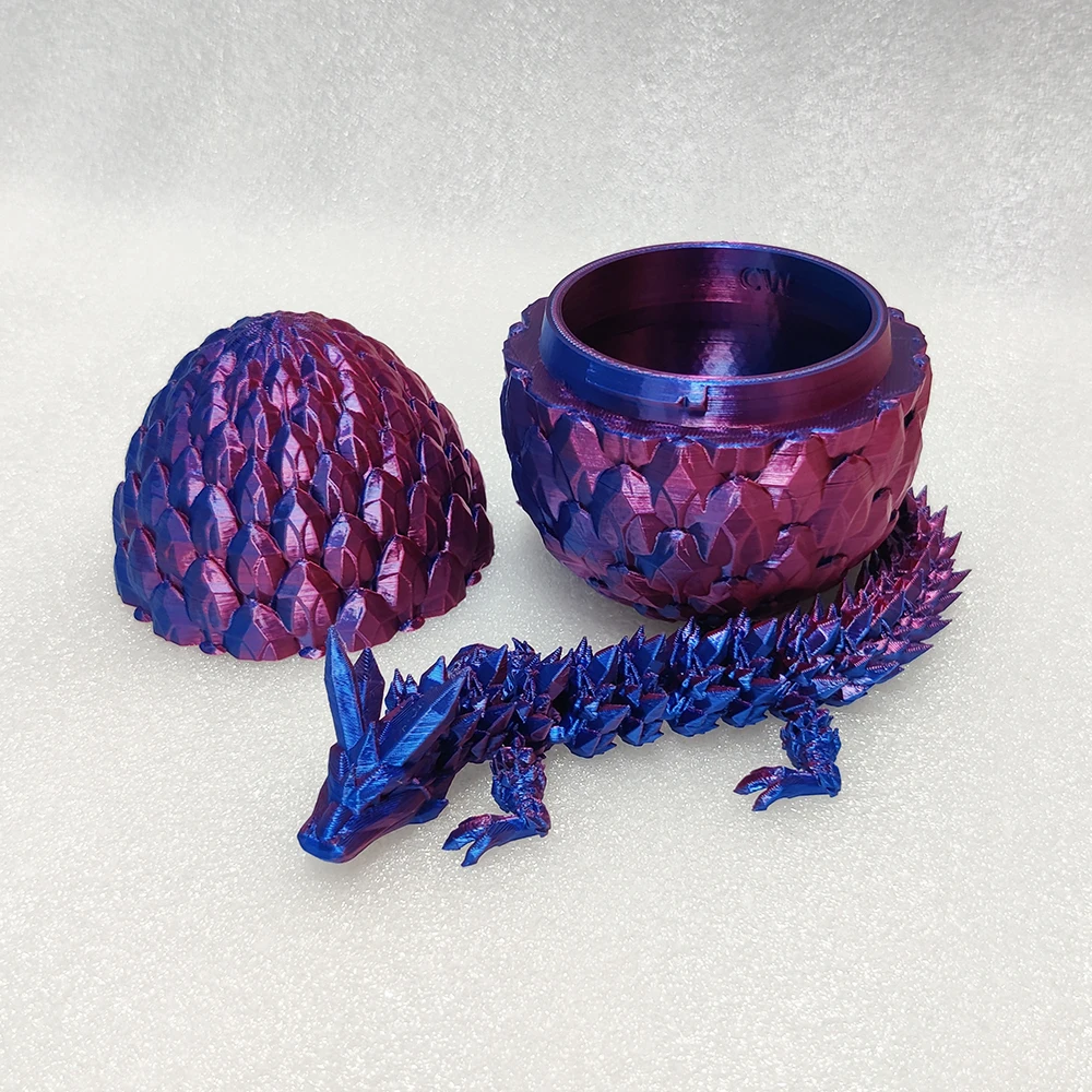 Custom Movable Articulated Crystal Dragon And Egg 3d Printed Chinese ...