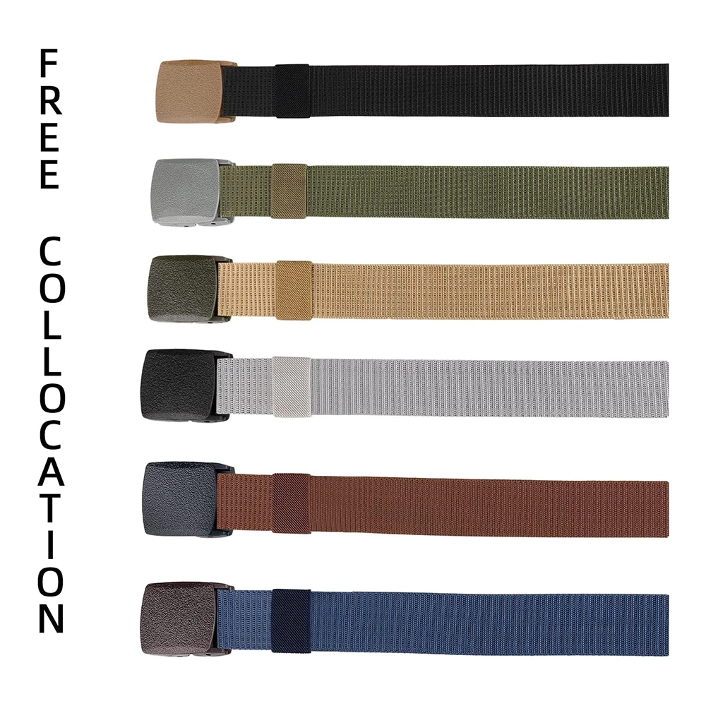 Wholesale Adjustable Training Durable Fashionable Tactical Nylon Belts Men Plastic Buckle Metal Tactical Belt