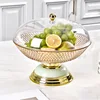 AB77 Fruit Bowl, Gold Plated, Brown, with Lid
