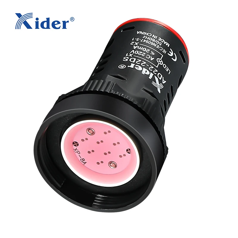 Xider AD22-22DS LED Indicator Lamp - Durable Plastic, IP65 Rated
