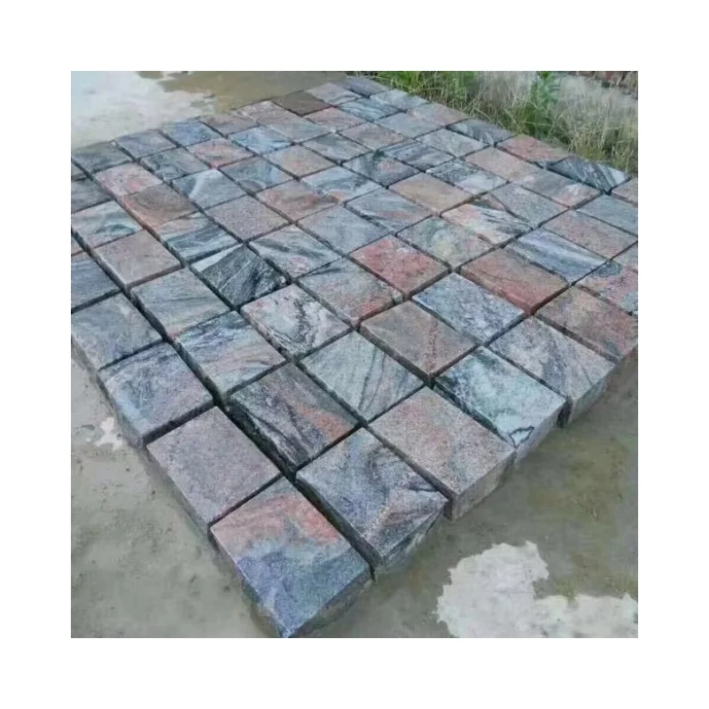 Cheaper Multicolor Red Granite Polished Rough River Granite Slab  for Outdoor Paving Indian Juparana Rosa Aurora Granite