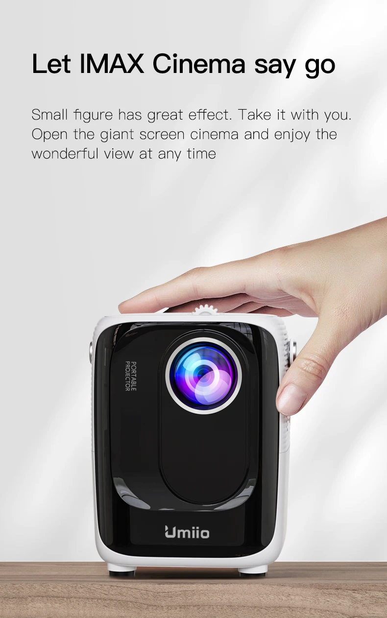 Umiio New product A007 Portable Smart Projector Full HD 1080P suitable for outdoor meetings and home theater