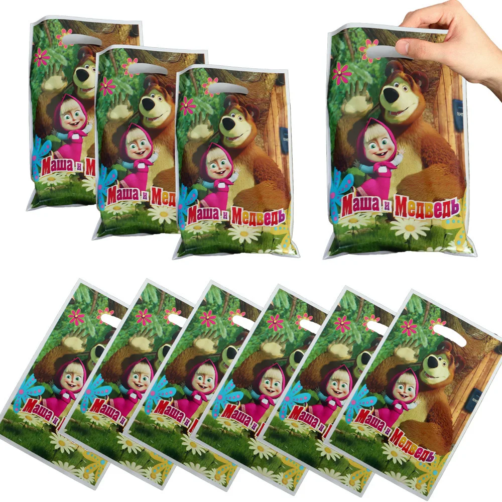 New Cartoon Marsha Bear Table Cloth Disposable Martha Masha Bear Table Cover for Birthday Party Decoration Table Covers