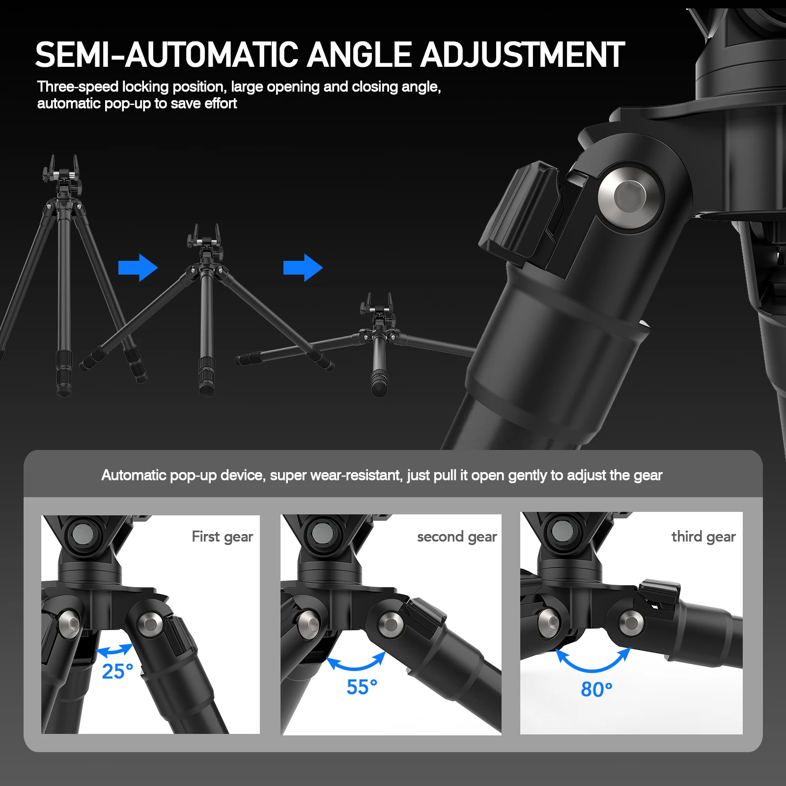 Aluminum Alloy Shooting Tripod Hunting Crossbow Rest Heavy Duty Tripod With Solid  Clamp