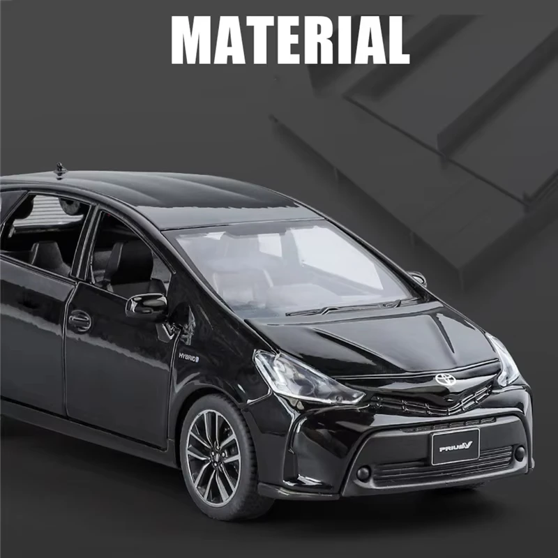 1/32 PRIUS Alloy Car Model Diecast Metal Toy Vehicles Car Model High Simulation Sound and Light Collection Children Gift Toy Car