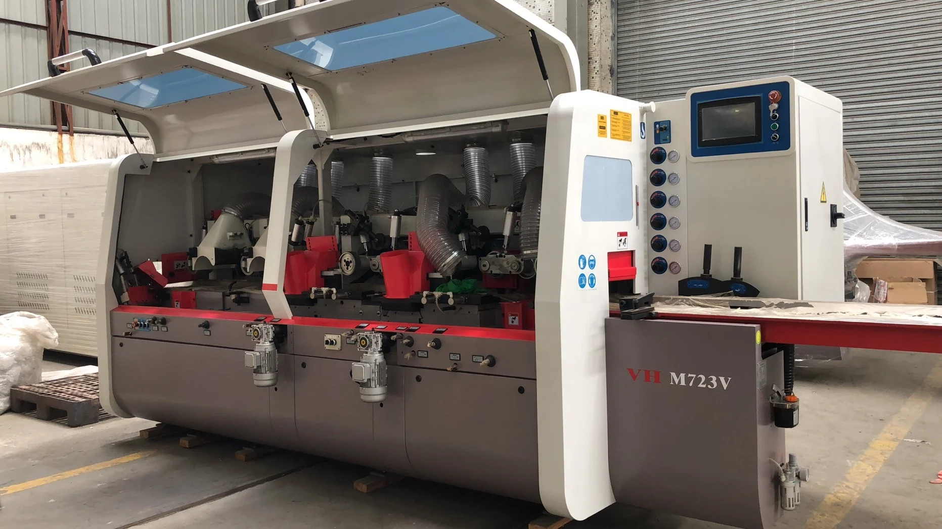 Automatic Feeding 4 Side Moulder Four Sided Wood Planer With Conveyor