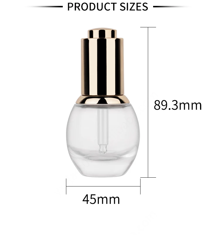 30ml clear round thick bottom glass dropper bottle for essential oil factory