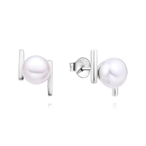 Women's 925 Sterling Silver Freshwater Pearl Ear Stud Dainty Simple Earrings