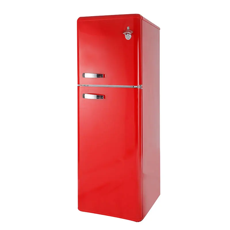2ドア冷蔵庫 BCD-138V両開きドアとレトロ冷蔵庫2ドア直立冷蔵庫トップ冷凍庫霜取り