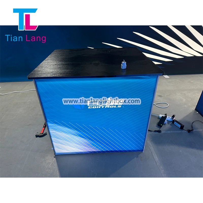 TianLang 10x20 Isiolandi Aluminum SEG Backlit Backdrop Anaweza Kuendelezwa Meza ya Kifedha Jukwaa la Biashara