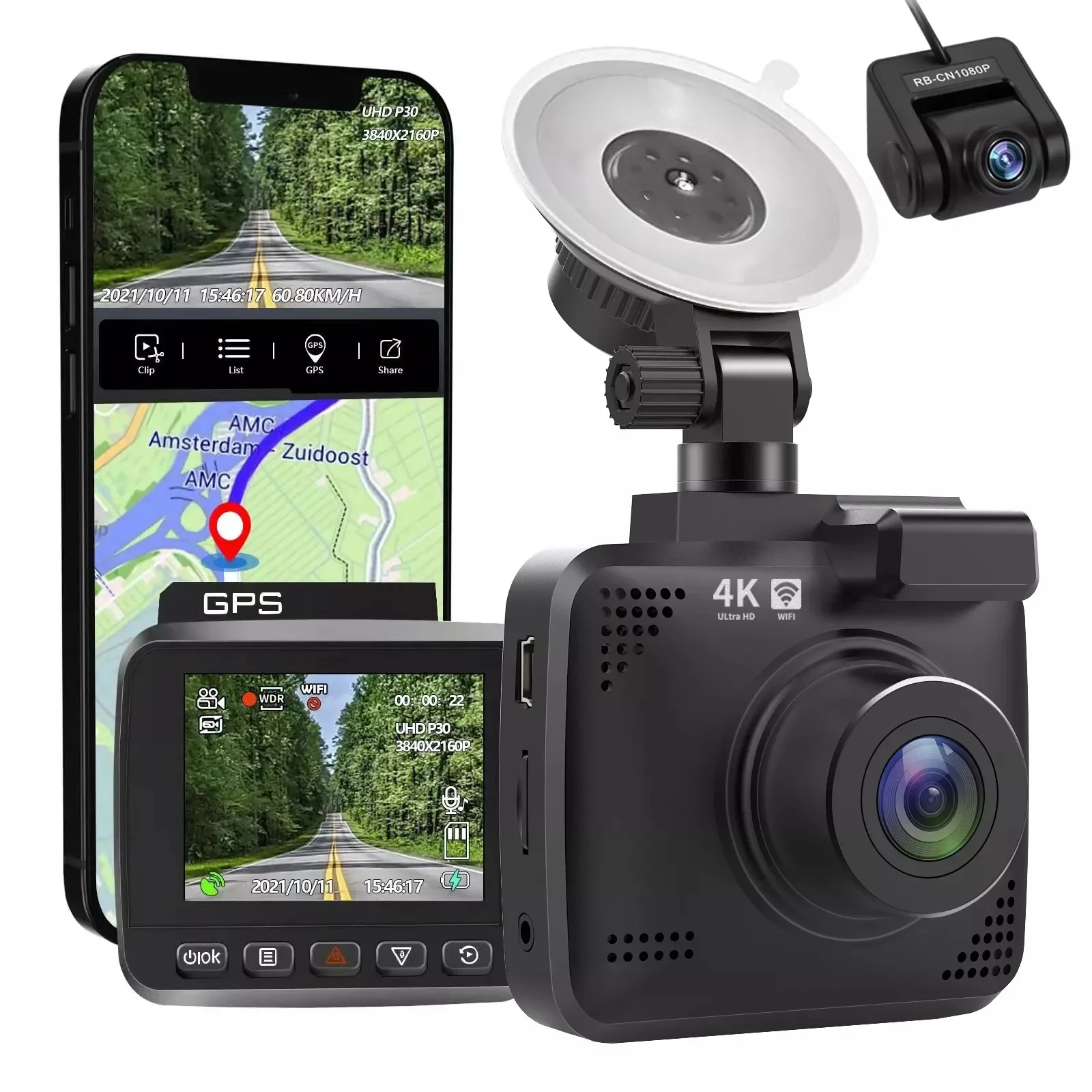 4K Dash Cam Built-in Wi-Fi UHD2160P Discreet Car Dashboard Camera Recorder  With 24-Hour Parking Monitor,, Loop Recording - Buy 4K Dash Cam Built-in  Wi-Fi UHD2160P Discreet Car Dashboard Camera Recorder With 24-Hour