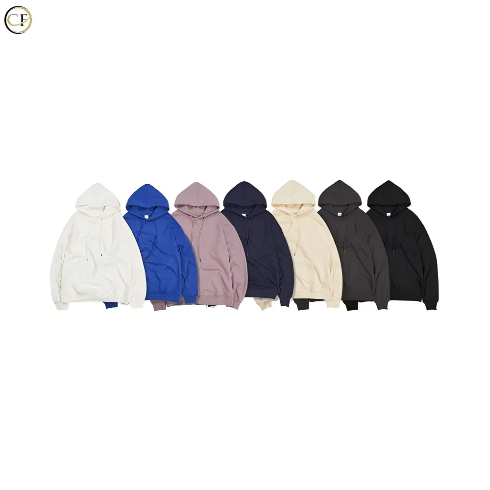 Clothing Manufacturer Wholesales Custom Printed & Embroidered ODM 380 Gsm 100% Cotton Blank Regular Fit Men's Women's Hoodies