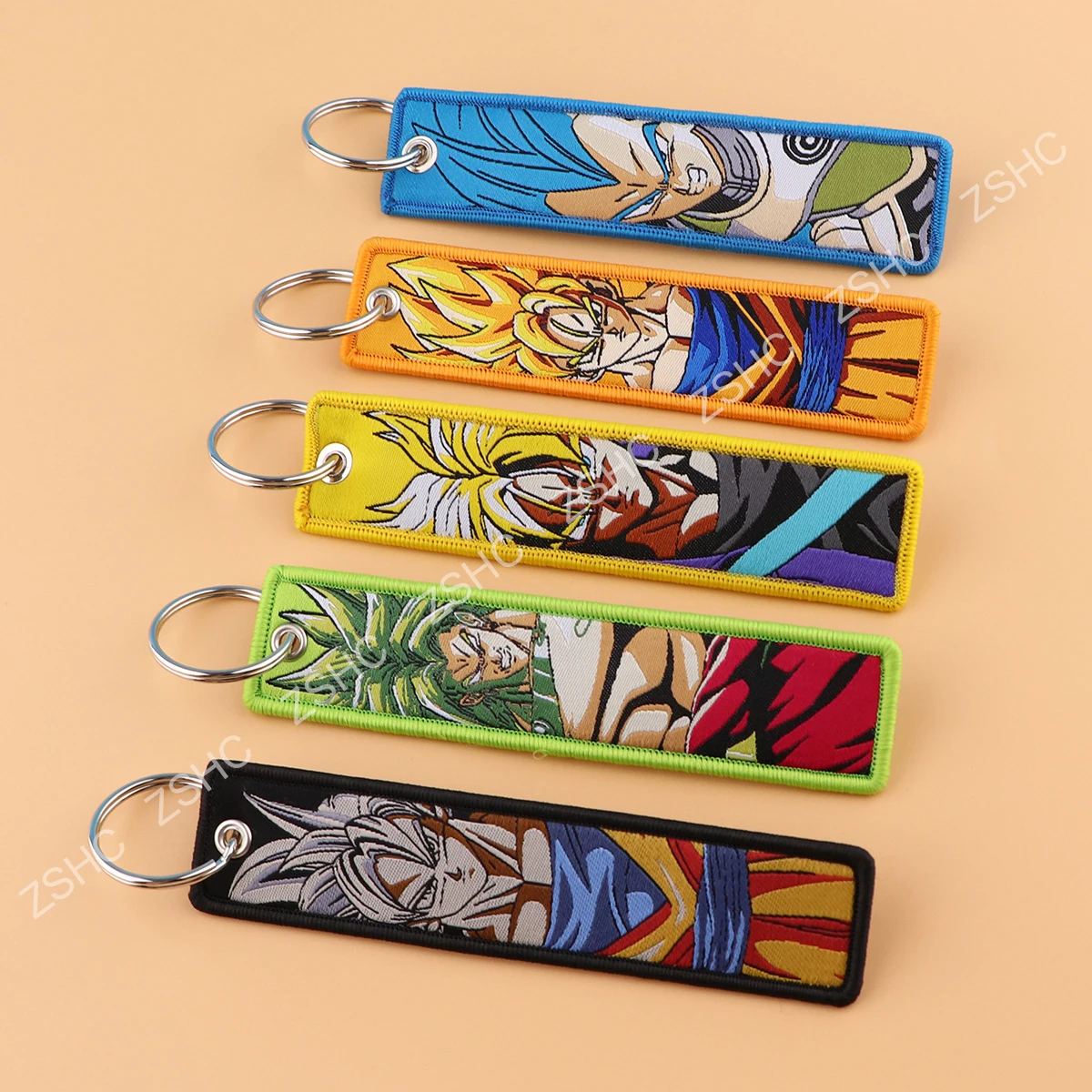 卸売ドラゴンボールZキーホルダー悟空/ベジータ/ゴーハンDBZアニメ刺繍