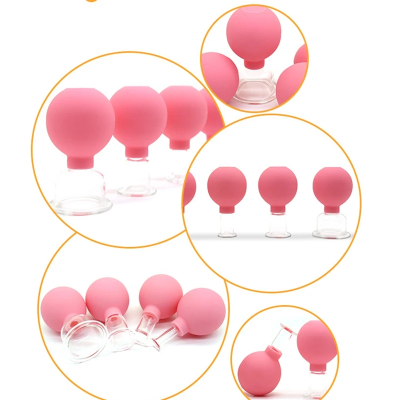 Set De 4 Ventouses Silicone Pour Massage Facial - Ventouses De Cupping Pour Visage Et Corps, Soin Anti-âge