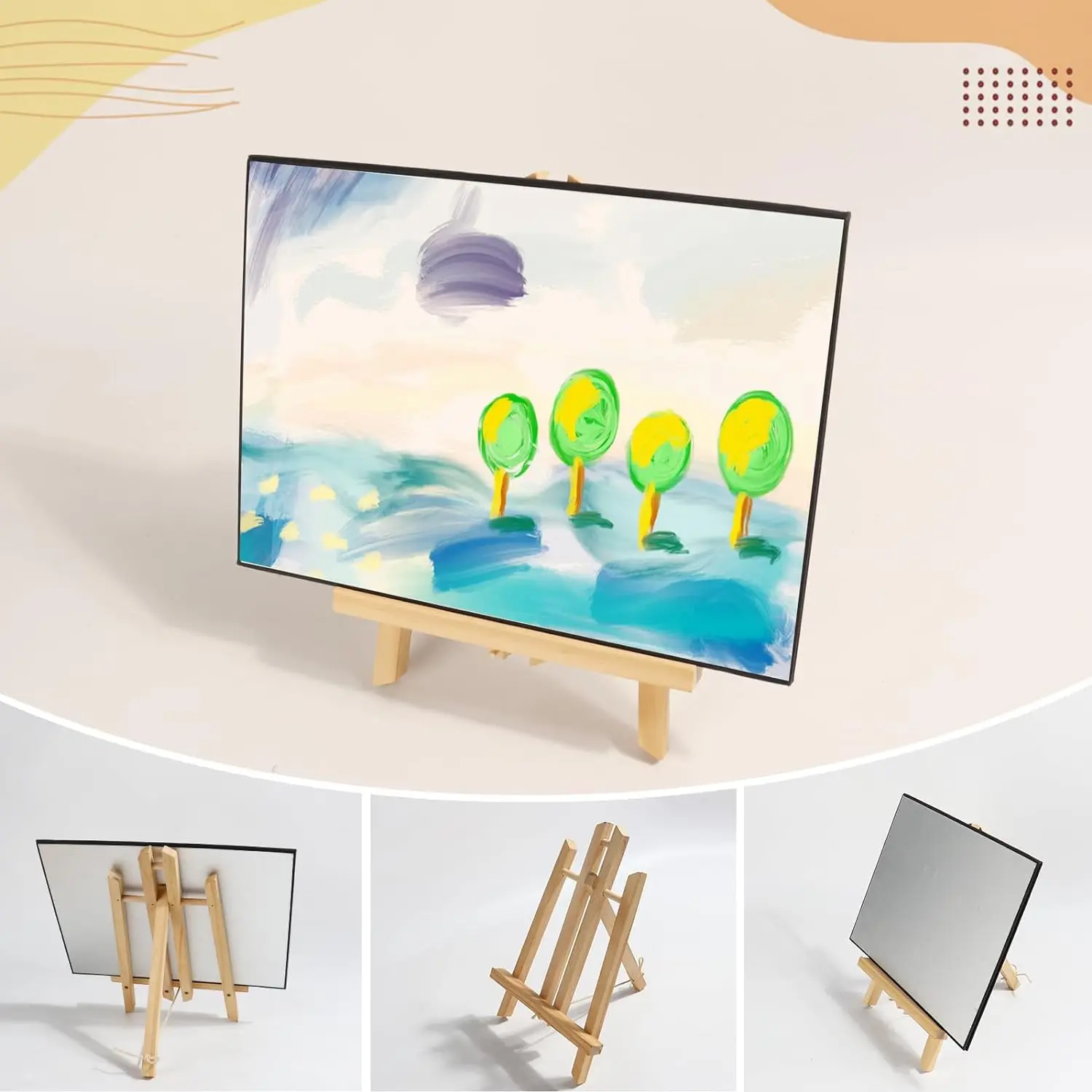 Wholesale Kid Canvas Display Racks Display Holder Stand Table Top Wood Art Painting Easel